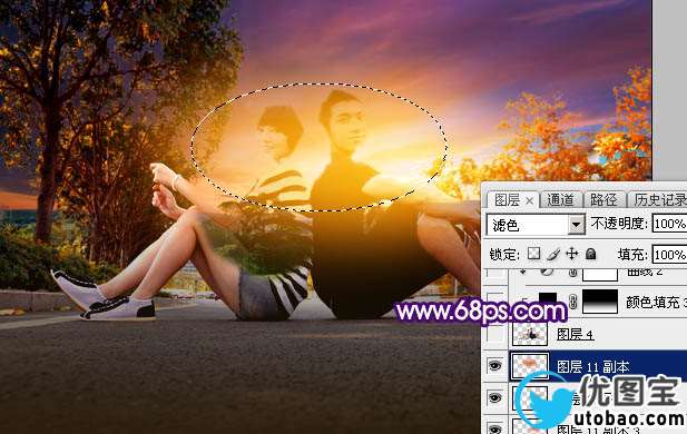 暗色调，调出紫红色的暗调晨曦照片效果_www.utobao.com