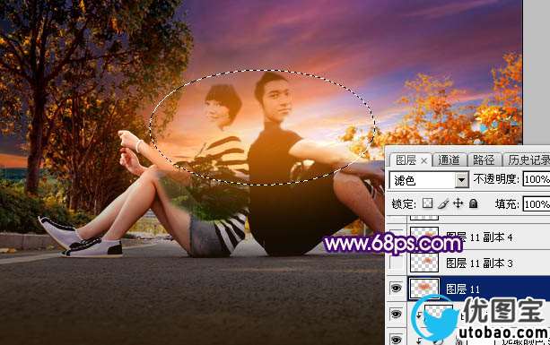 暗色调，调出紫红色的暗调晨曦照片效果_www.utobao.com