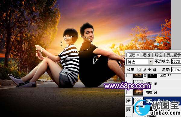 暗色调，调出紫红色的暗调晨曦照片效果_www.utobao.com