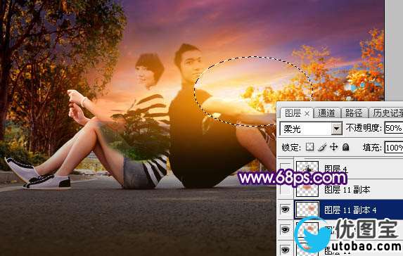暗色调，调出紫红色的暗调晨曦照片效果_www.utobao.com