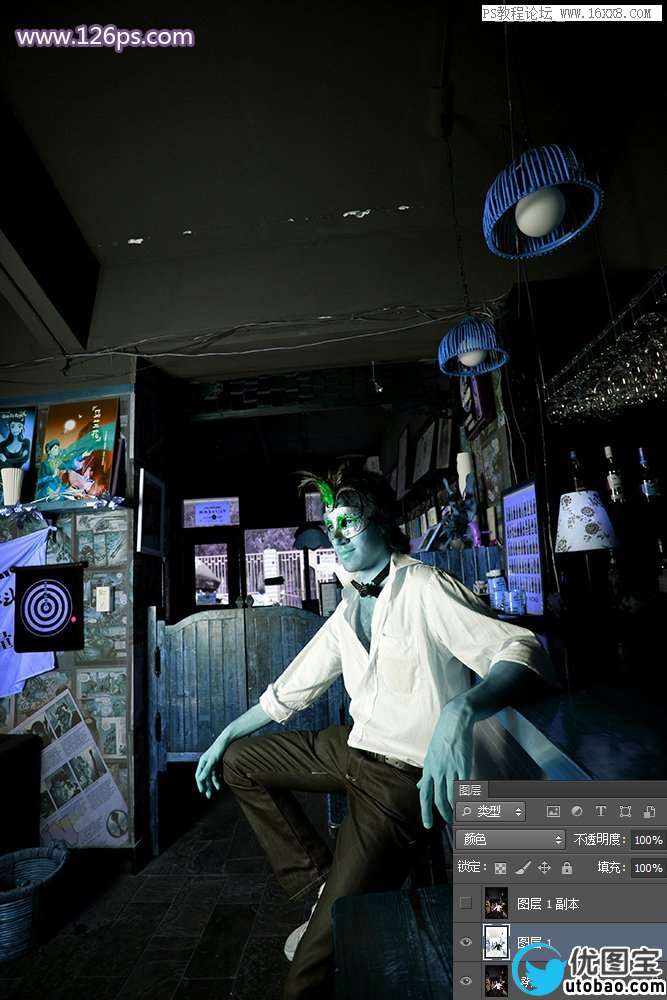 单色调，ps调出复古单色色调照片_www.utobao.com