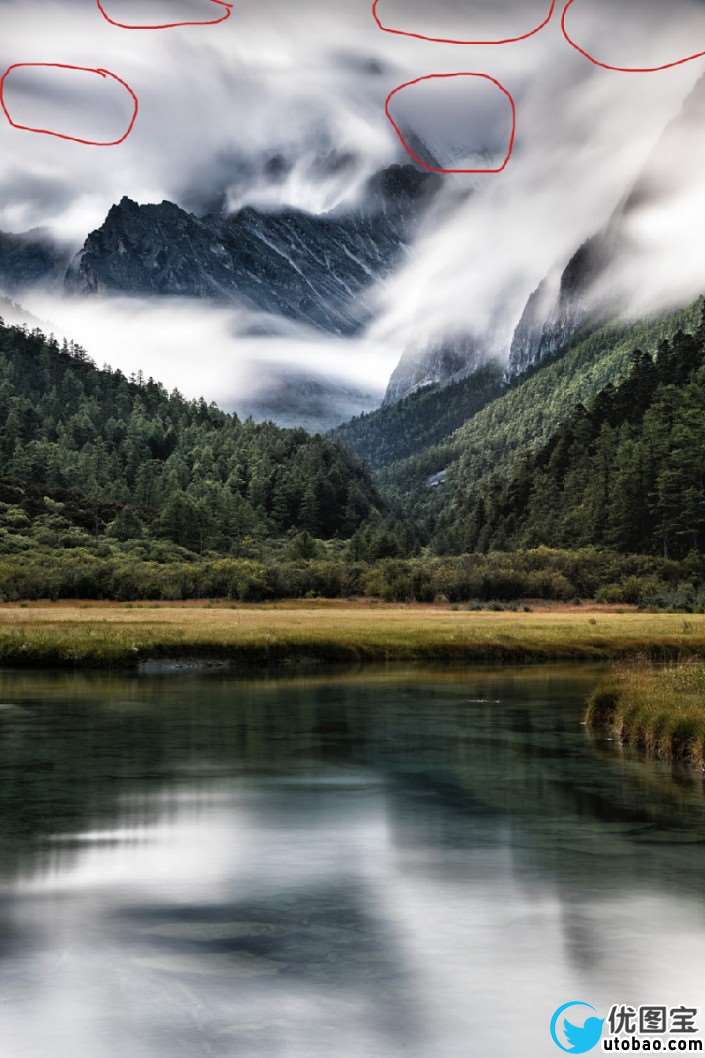风景后期，用PS调出清晰有层次感的阴雨天风景照_www.utobao.com
