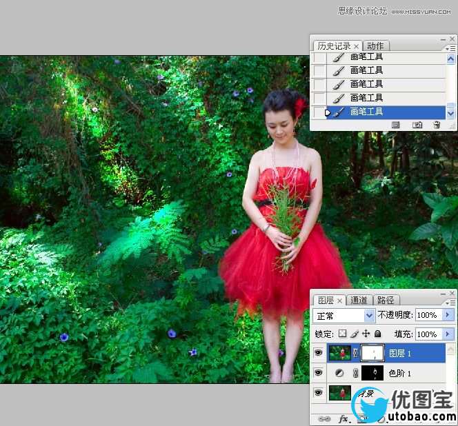 Photoshop调出灰蒙蒙公园照片清新色调,PS教程,16xx8.com教程网