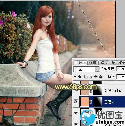 黄色调，ps制作霞光般的黄色调及光线教程_www.utobao.com