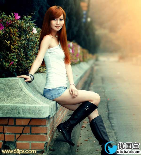 黄色调，ps制作霞光般的黄色调及光线教程_www.utobao.com