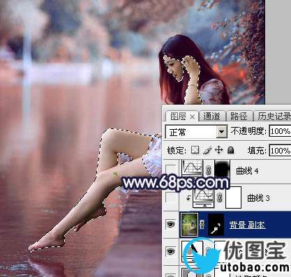红色调，调出橙红色调人像照片_www.utobao.com