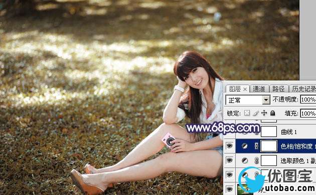 黄色调，ps调出秋天黄蓝色调照片实例_www.utobao.com