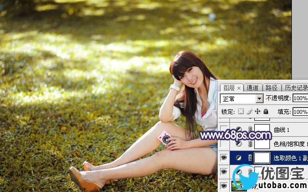 黄色调，ps调出秋天黄蓝色调照片实例_www.utobao.com