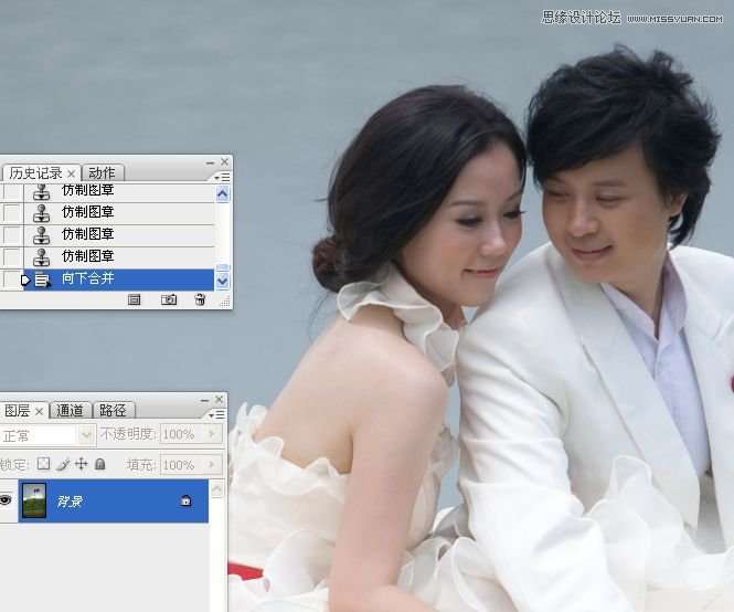 Photoshop调出湖边婚纱照片冷色效果,PS教程,16xx8.com教程网