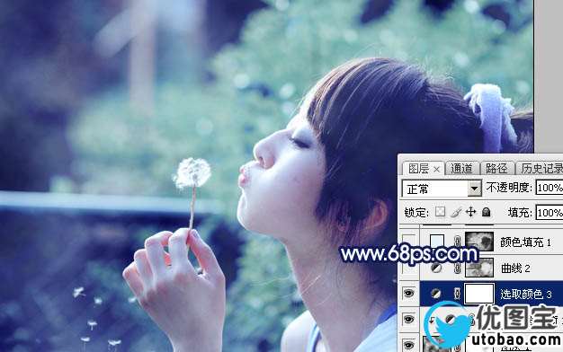 蓝色调，调出淡淡的青蓝色生活照片_www.utobao.com
