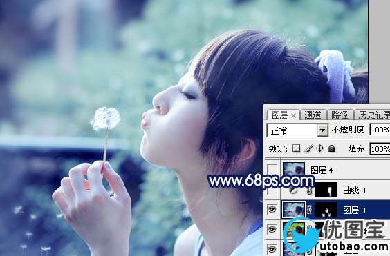 蓝色调，调出淡淡的青蓝色生活照片_www.utobao.com