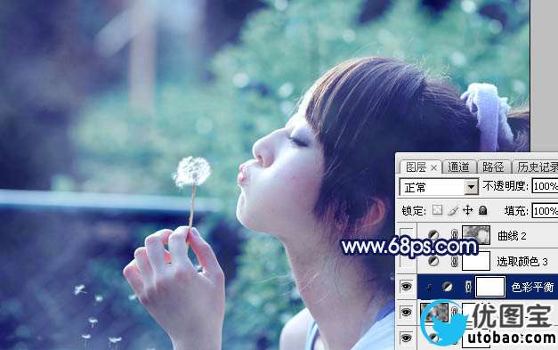 蓝色调，调出淡淡的青蓝色生活照片_www.utobao.com