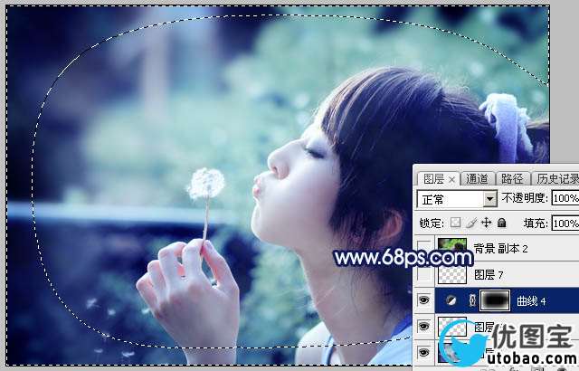 蓝色调，调出淡淡的青蓝色生活照片_www.utobao.com