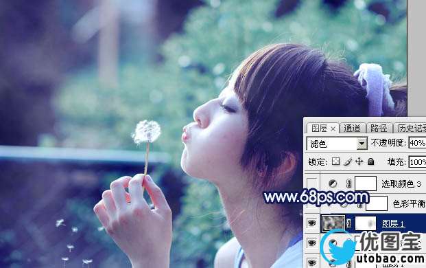 蓝色调，调出淡淡的青蓝色生活照片_www.utobao.com