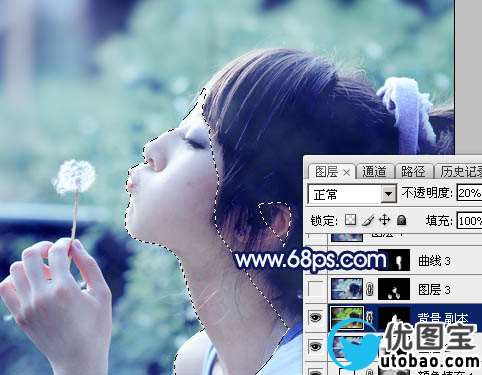 蓝色调，调出淡淡的青蓝色生活照片_www.utobao.com