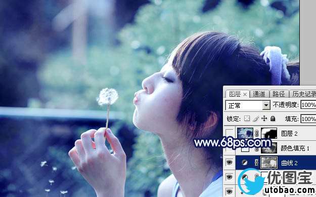 蓝色调，调出淡淡的青蓝色生活照片_www.utobao.com
