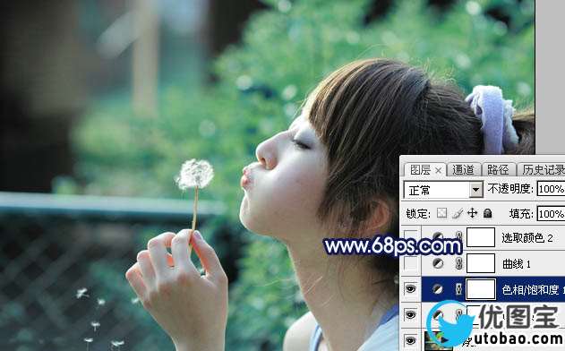 蓝色调，调出淡淡的青蓝色生活照片_www.utobao.com