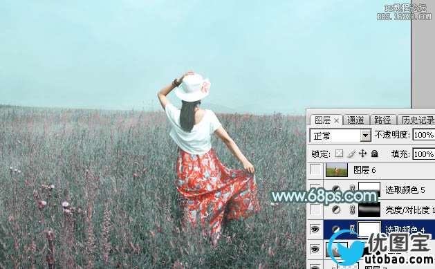 ps调出淡青色中性色调图片