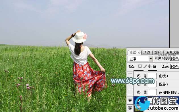 ps调出淡青色中性色调图片