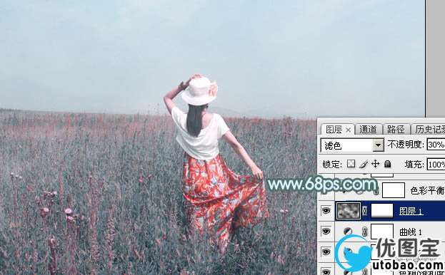 ps调出淡青色中性色调图片