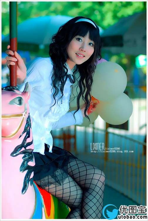人像调色,调清新童话公园美女_www.utobao.com