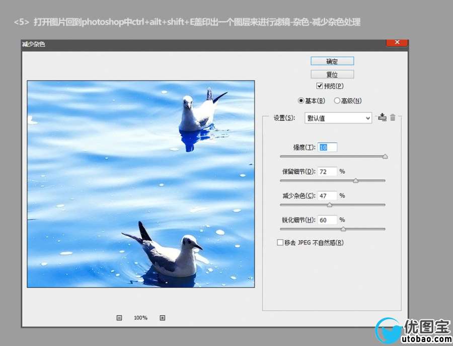 红嘴鸥-后期调色详细步骤分解【（只需十步）将浑浊的海水（湖水