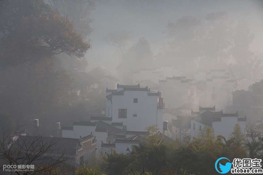 乡村风景,调出秋天黄色调乡村景色照片_www.utobao.com