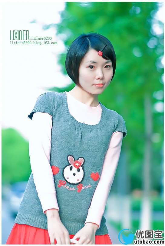 绿色调，调出清绿色调美女照片_www.utobao.com