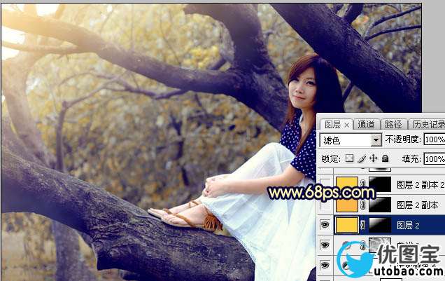 黄褐色，ps调出黄褐色人像照片_www.utobao.com
