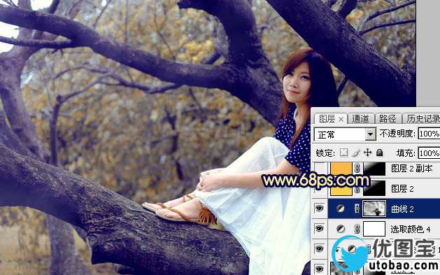 黄褐色，ps调出黄褐色人像照片_www.utobao.com