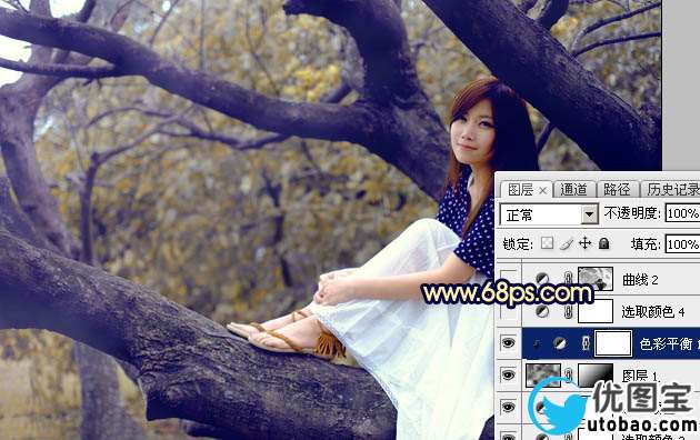 黄褐色，ps调出黄褐色人像照片_www.utobao.com