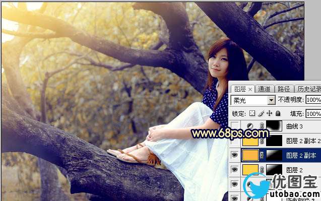 黄褐色，ps调出黄褐色人像照片_www.utobao.com