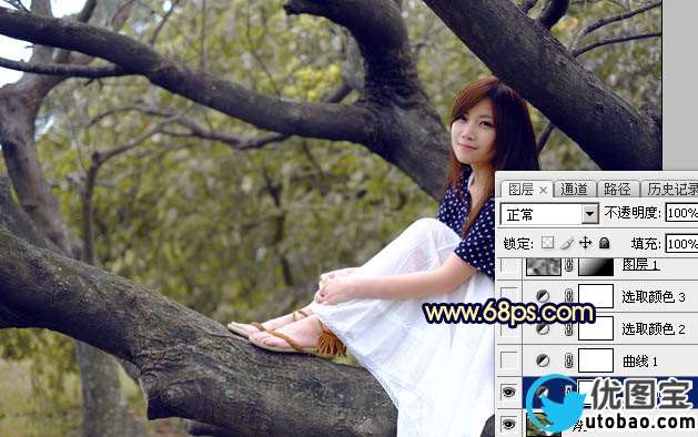 黄褐色，ps调出黄褐色人像照片_www.utobao.com
