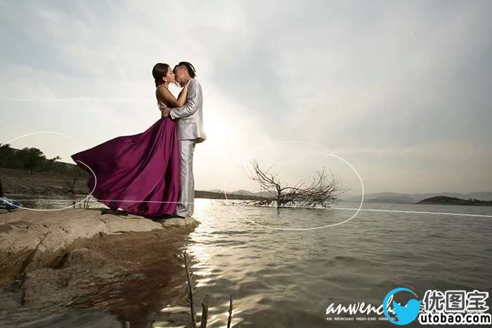 写真后期，调出金黄色夕阳风格婚纱照教程_www.utobao.com