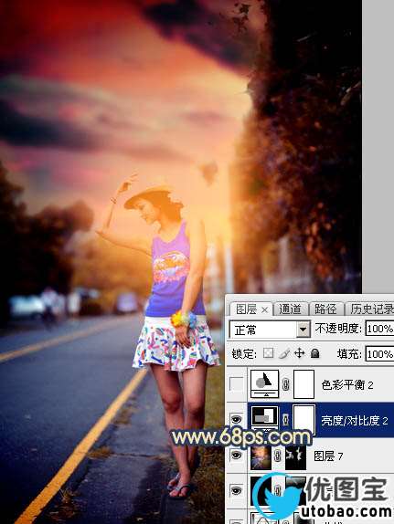 霞光效果，制作昏暗风格的霞光效果_www.utobao.com