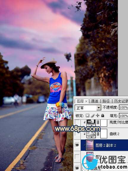 霞光效果，制作昏暗风格的霞光效果_www.utobao.com