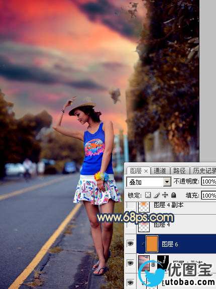 霞光效果，制作昏暗风格的霞光效果_www.utobao.com