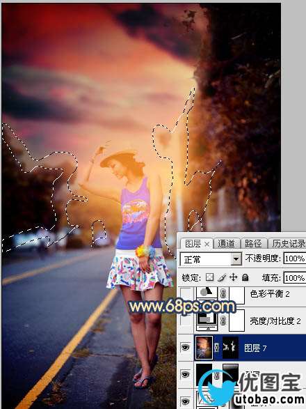 霞光效果，制作昏暗风格的霞光效果_www.utobao.com