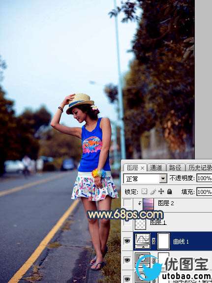 霞光效果，制作昏暗风格的霞光效果_www.utobao.com