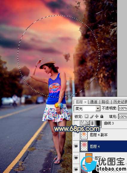 霞光效果，制作昏暗风格的霞光效果_www.utobao.com