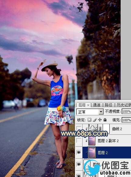 霞光效果，制作昏暗风格的霞光效果_www.utobao.com