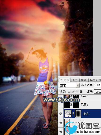 霞光效果，制作昏暗风格的霞光效果_www.utobao.com