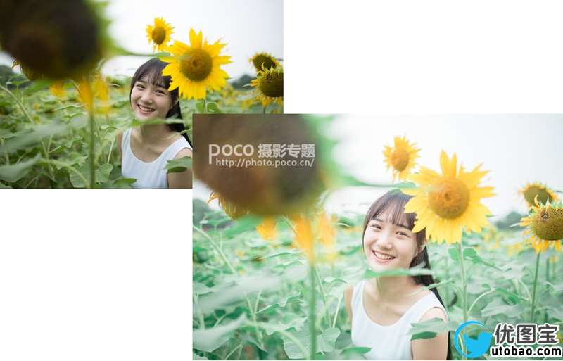 小清新,小清新的向日葵花园人像调色教程_www.utobao.com