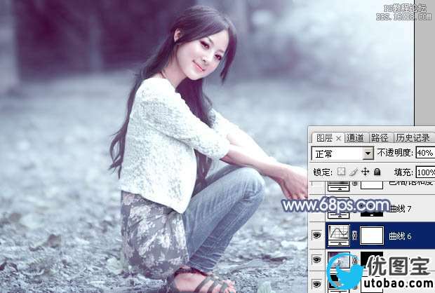 ps调出冷冷的淡蓝色调教程