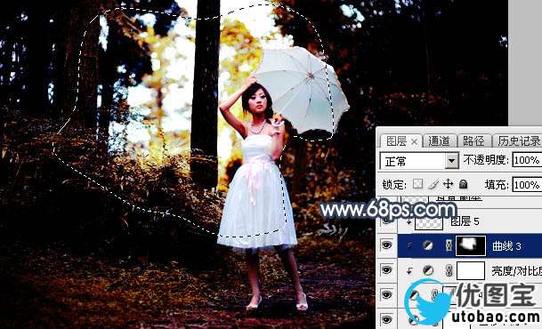 霞光效果，给树林人物增加暗调霞光效果_www.utobao.com