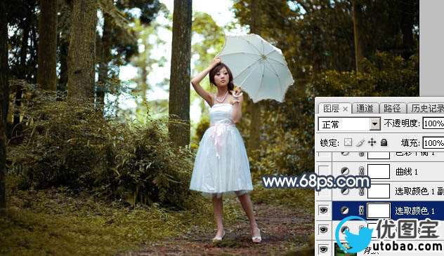 霞光效果，给树林人物增加暗调霞光效果_www.utobao.com