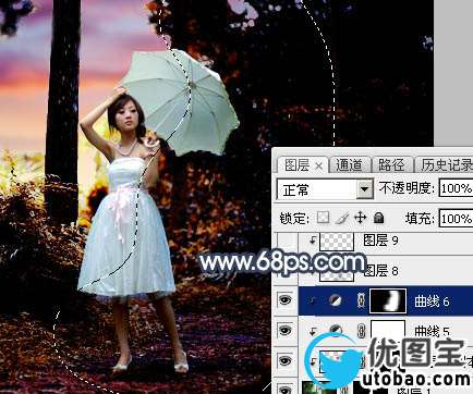 霞光效果，给树林人物增加暗调霞光效果_www.utobao.com