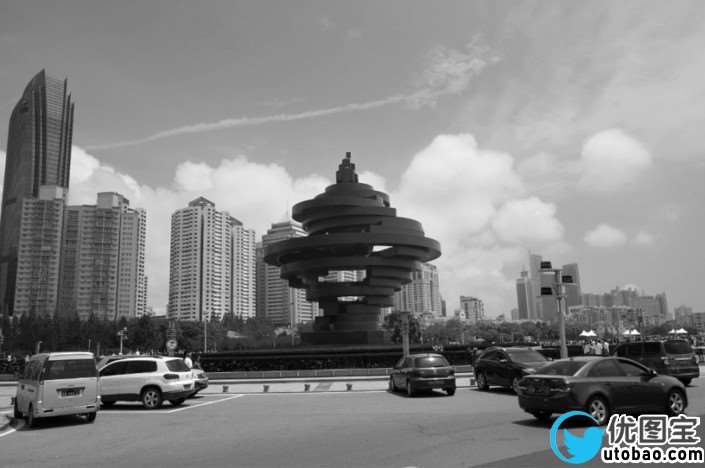 单色效果，教大家制作延时摄影城市照片_www.utobao.com