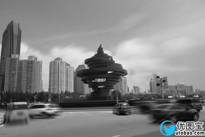 单色效果，教大家制作延时摄影城市照片_www.utobao.com