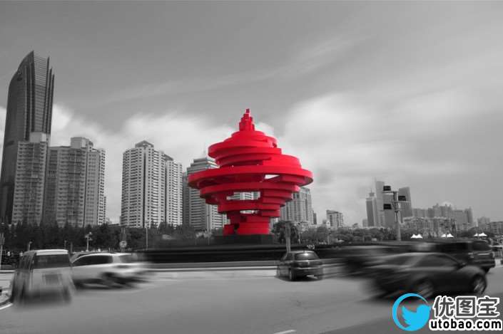 单色效果，教大家制作延时摄影城市照片_www.utobao.com